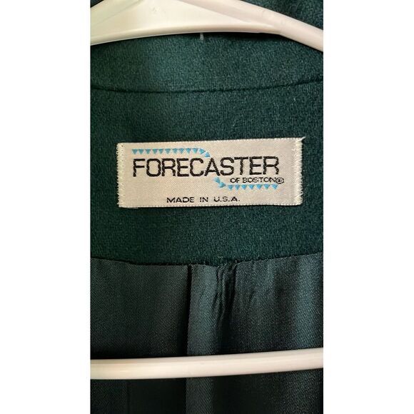 Forecaster Of Boston Vintage Overcoat Size 8 Green W/scarf 100% Wool - Picture 3 of 4